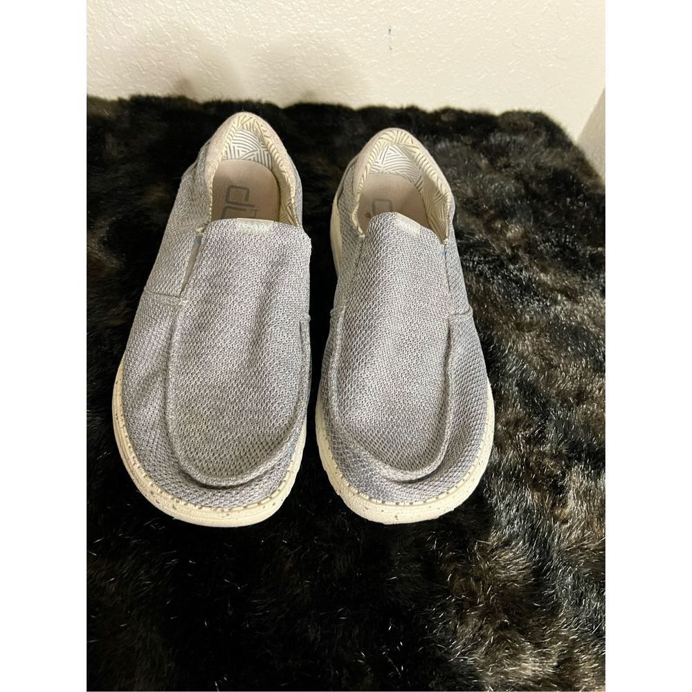 Hey Dude Thad Sox Sharkskin Loafers Men 10 Grey Slip On Comfort Shoes